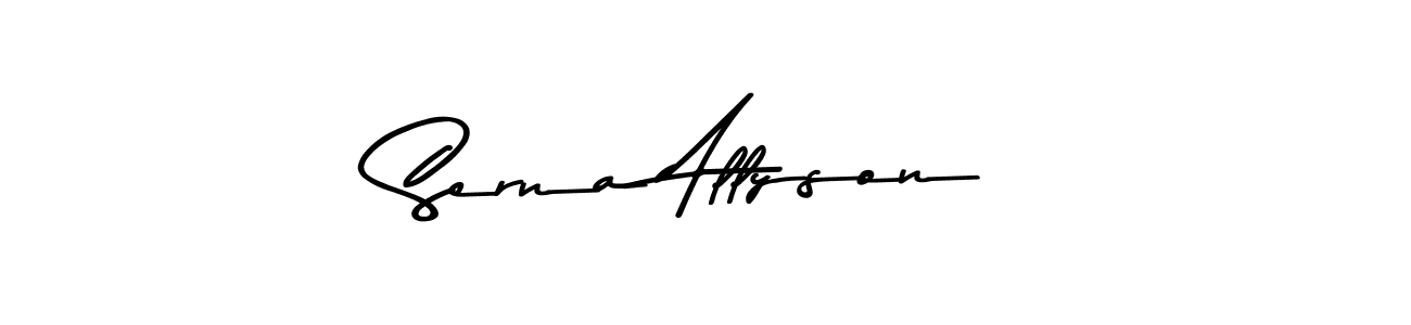 The best way (Asem Kandis PERSONAL USE) to make a short signature is to pick only two or three words in your name. The name Serna Allyson include a total of six letters. For converting this name. Serna Allyson signature style 9 images and pictures png