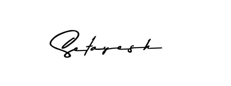 Make a beautiful signature design for name Setayesh. With this signature (Asem Kandis PERSONAL USE) style, you can create a handwritten signature for free. Setayesh signature style 9 images and pictures png