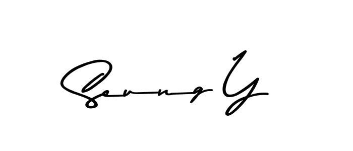 How to make Seung Y name signature. Use Asem Kandis PERSONAL USE style for creating short signs online. This is the latest handwritten sign. Seung Y signature style 9 images and pictures png