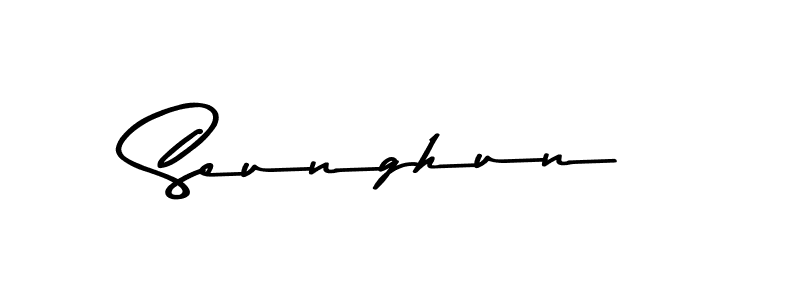 Make a beautiful signature design for name Seunghun. With this signature (Asem Kandis PERSONAL USE) style, you can create a handwritten signature for free. Seunghun signature style 9 images and pictures png