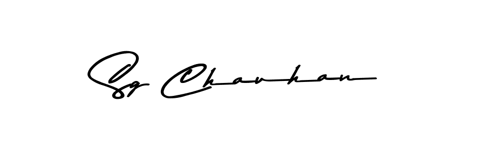 How to make Sg Chauhan name signature. Use Asem Kandis PERSONAL USE style for creating short signs online. This is the latest handwritten sign. Sg Chauhan signature style 9 images and pictures png