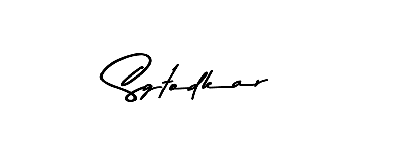 How to make Sgtodkar name signature. Use Asem Kandis PERSONAL USE style for creating short signs online. This is the latest handwritten sign. Sgtodkar signature style 9 images and pictures png