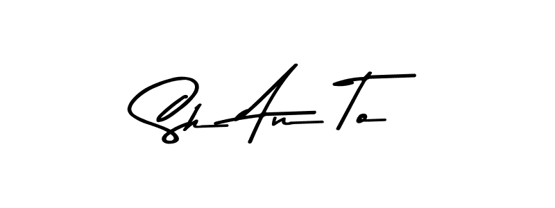 How to make Sh An To name signature. Use Asem Kandis PERSONAL USE style for creating short signs online. This is the latest handwritten sign. Sh An To signature style 9 images and pictures png