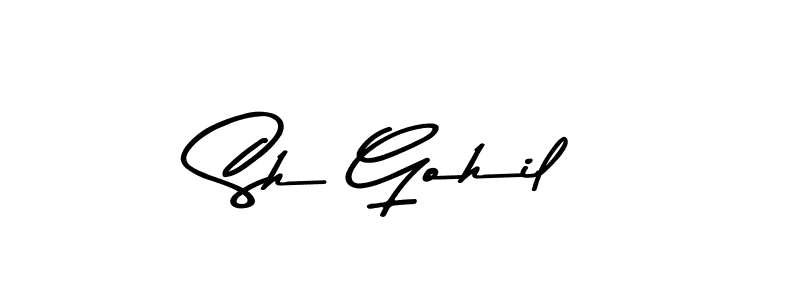 How to make Sh Gohil name signature. Use Asem Kandis PERSONAL USE style for creating short signs online. This is the latest handwritten sign. Sh Gohil signature style 9 images and pictures png