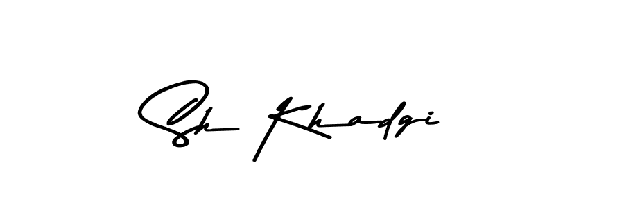 Create a beautiful signature design for name Sh Khadgi. With this signature (Asem Kandis PERSONAL USE) fonts, you can make a handwritten signature for free. Sh Khadgi signature style 9 images and pictures png