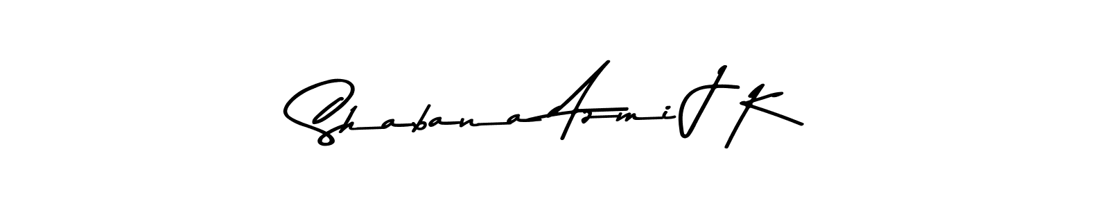 How to make Shabana Azmi J K name signature. Use Asem Kandis PERSONAL USE style for creating short signs online. This is the latest handwritten sign. Shabana Azmi J K signature style 9 images and pictures png
