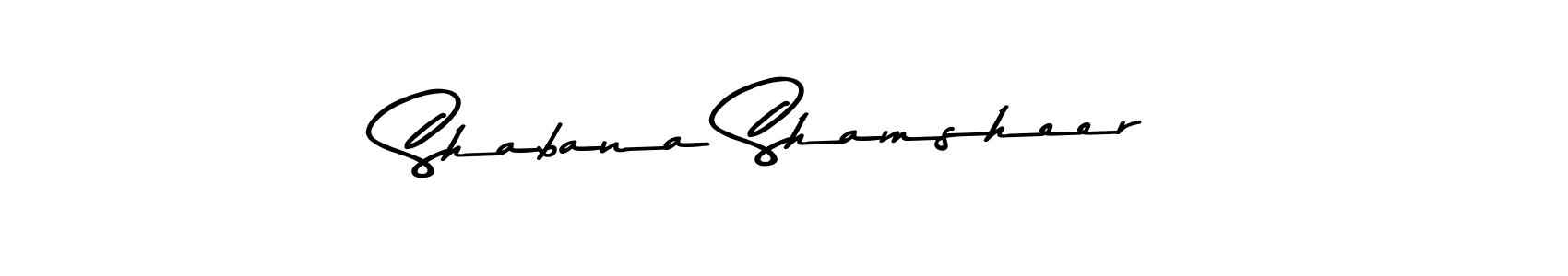 You can use this online signature creator to create a handwritten signature for the name Shabana Shamsheer. This is the best online autograph maker. Shabana Shamsheer signature style 9 images and pictures png