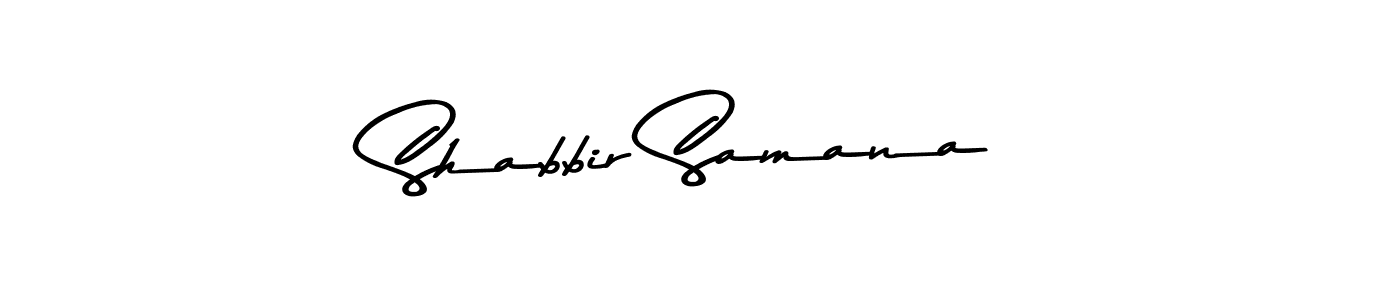 Make a beautiful signature design for name Shabbir Samana. With this signature (Asem Kandis PERSONAL USE) style, you can create a handwritten signature for free. Shabbir Samana signature style 9 images and pictures png