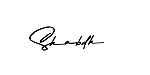 Use a signature maker to create a handwritten signature online. With this signature software, you can design (Asem Kandis PERSONAL USE) your own signature for name Shabdh. Shabdh signature style 9 images and pictures png