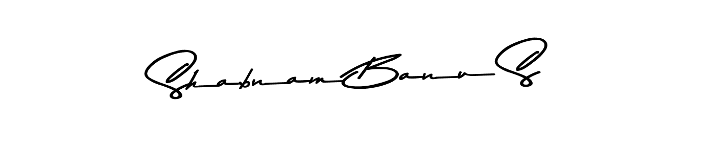 Shabnam Banu S stylish signature style. Best Handwritten Sign (Asem Kandis PERSONAL USE) for my name. Handwritten Signature Collection Ideas for my name Shabnam Banu S. Shabnam Banu S signature style 9 images and pictures png