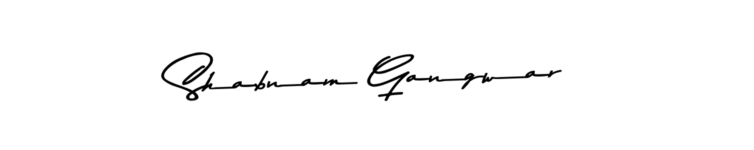 Design your own signature with our free online signature maker. With this signature software, you can create a handwritten (Asem Kandis PERSONAL USE) signature for name Shabnam Gangwar. Shabnam Gangwar signature style 9 images and pictures png
