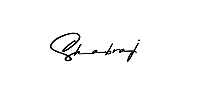 Use a signature maker to create a handwritten signature online. With this signature software, you can design (Asem Kandis PERSONAL USE) your own signature for name Shabraj. Shabraj signature style 9 images and pictures png