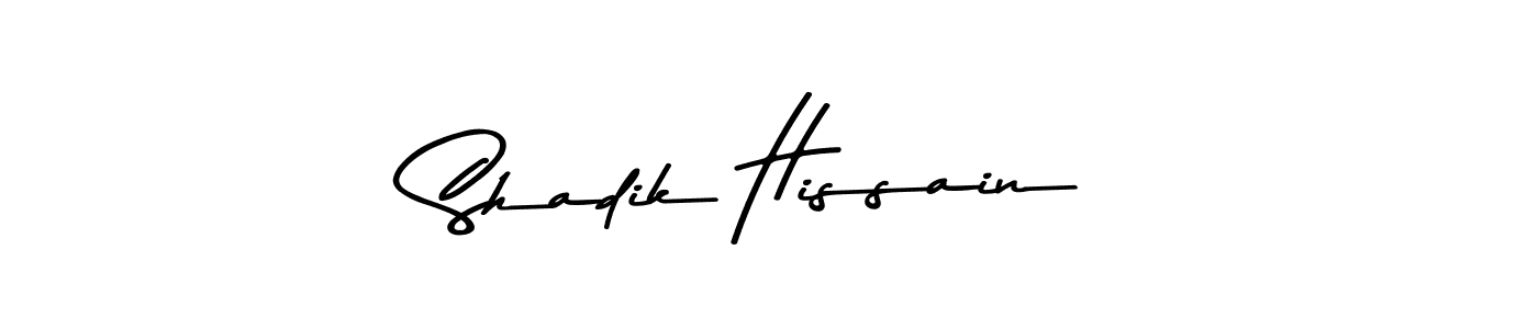 The best way (Asem Kandis PERSONAL USE) to make a short signature is to pick only two or three words in your name. The name Shadik Hissain include a total of six letters. For converting this name. Shadik Hissain signature style 9 images and pictures png