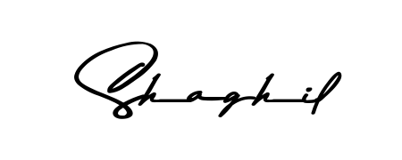Achieve flawless digital penmanship with Shaghil name in Asem Kandis PERSONAL USE font. The perfect tool for creating online signatures. Shaghil signature style 9 images and pictures png