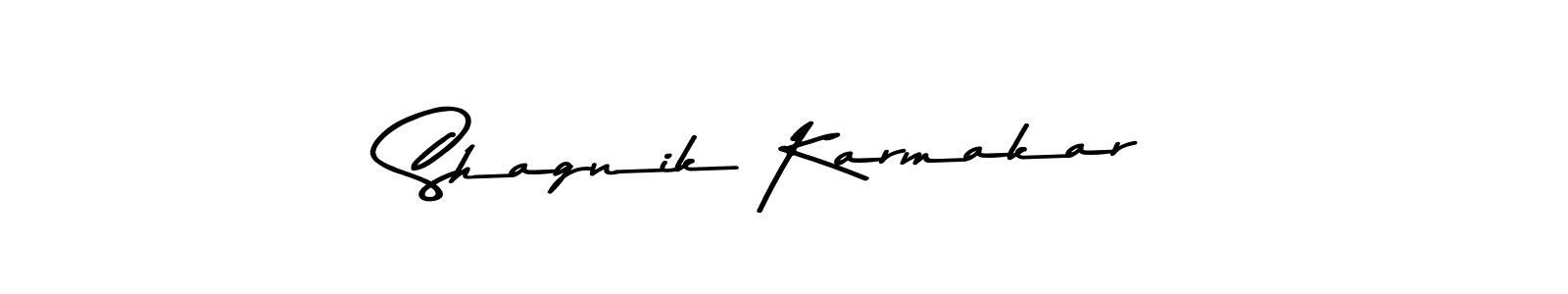 You should practise on your own different ways (Asem Kandis PERSONAL USE) to write your name (Shagnik Karmakar) in signature. don't let someone else do it for you. Shagnik Karmakar signature style 9 images and pictures png