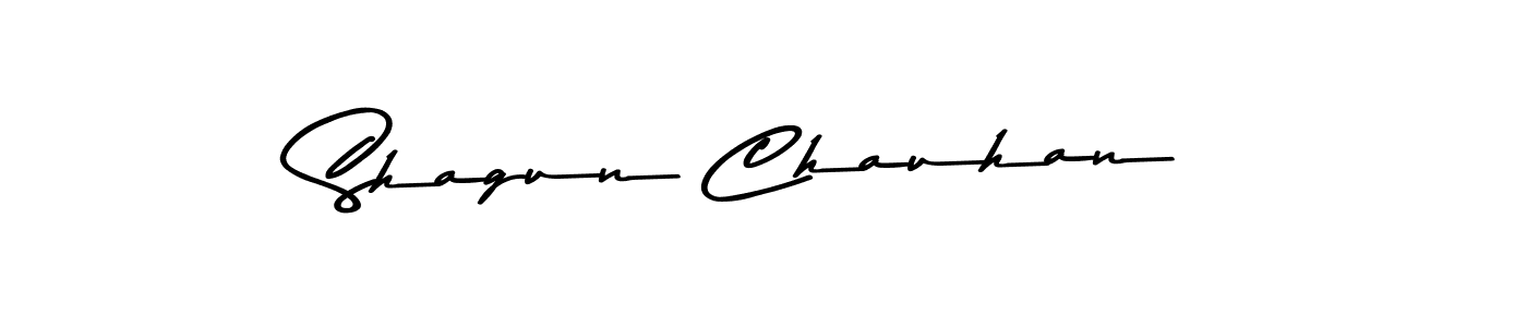 Make a beautiful signature design for name Shagun Chauhan. With this signature (Asem Kandis PERSONAL USE) style, you can create a handwritten signature for free. Shagun Chauhan signature style 9 images and pictures png