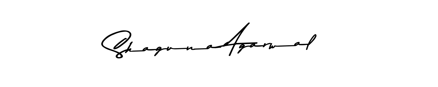 Create a beautiful signature design for name Shaguna Agarwal. With this signature (Asem Kandis PERSONAL USE) fonts, you can make a handwritten signature for free. Shaguna Agarwal signature style 9 images and pictures png