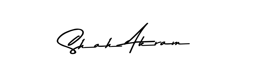How to make Shah Akram name signature. Use Asem Kandis PERSONAL USE style for creating short signs online. This is the latest handwritten sign. Shah Akram signature style 9 images and pictures png