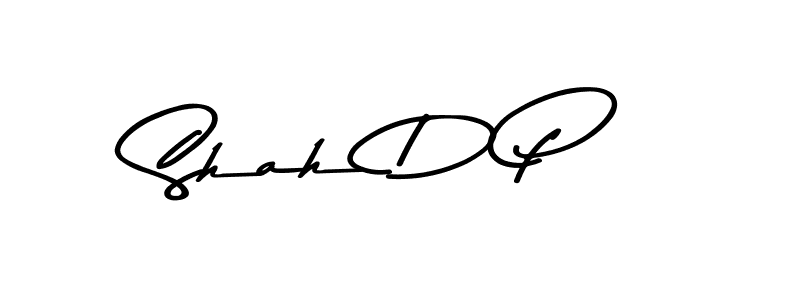 How to make Shah D P name signature. Use Asem Kandis PERSONAL USE style for creating short signs online. This is the latest handwritten sign. Shah D P signature style 9 images and pictures png