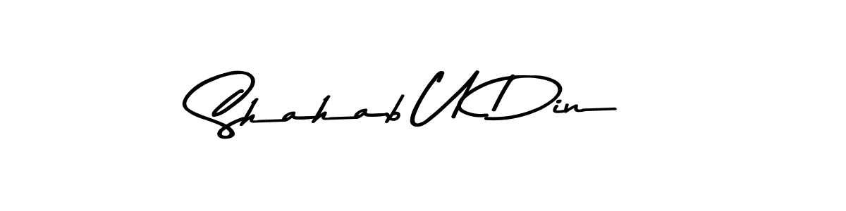 Here are the top 10 professional signature styles for the name Shahab U Din. These are the best autograph styles you can use for your name. Shahab U Din signature style 9 images and pictures png