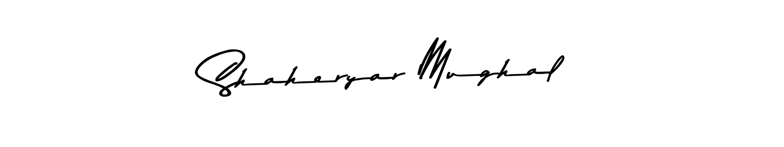 How to make Shaheryar Mughal name signature. Use Asem Kandis PERSONAL USE style for creating short signs online. This is the latest handwritten sign. Shaheryar Mughal signature style 9 images and pictures png