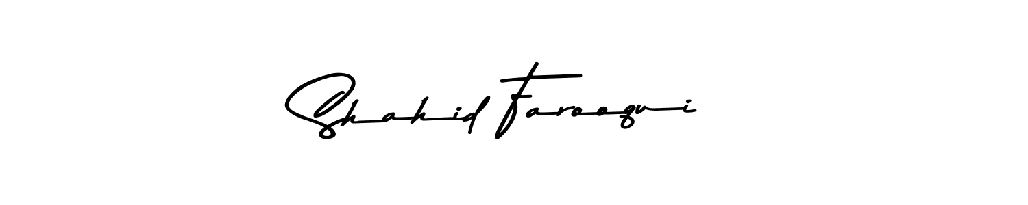 Use a signature maker to create a handwritten signature online. With this signature software, you can design (Asem Kandis PERSONAL USE) your own signature for name Shahid Farooqui. Shahid Farooqui signature style 9 images and pictures png