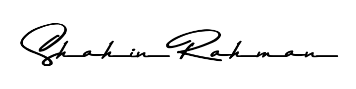 Create your official email sign-off with Shahin Rahman name in Asem Kandis PERSONAL USE style. Crisp, clean, and perfectly legible across all screens. Shahin Rahman signature style 9 images and pictures png