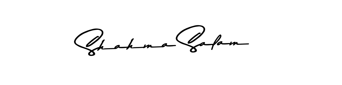 You should practise on your own different ways (Asem Kandis PERSONAL USE) to write your name (Shahma Salam) in signature. don't let someone else do it for you. Shahma Salam signature style 9 images and pictures png