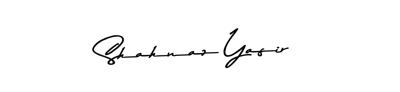 How to make Shahnaz Yasir name signature. Use Asem Kandis PERSONAL USE style for creating short signs online. This is the latest handwritten sign. Shahnaz Yasir signature style 9 images and pictures png