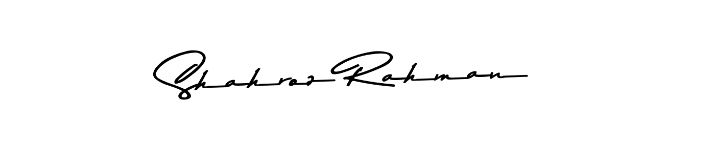 How to make Shahroz Rahman name signature. Use Asem Kandis PERSONAL USE style for creating short signs online. This is the latest handwritten sign. Shahroz Rahman signature style 9 images and pictures png