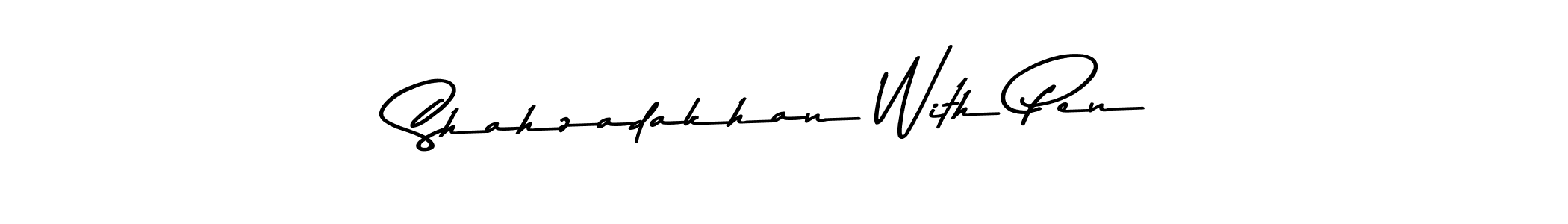 How to make Shahzadakhan With Pen name signature. Use Asem Kandis PERSONAL USE style for creating short signs online. This is the latest handwritten sign. Shahzadakhan With Pen signature style 9 images and pictures png