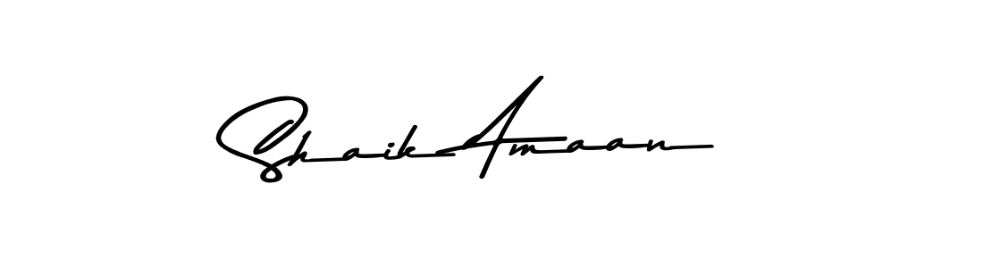 How to make Shaik Amaan name signature. Use Asem Kandis PERSONAL USE style for creating short signs online. This is the latest handwritten sign. Shaik Amaan signature style 9 images and pictures png