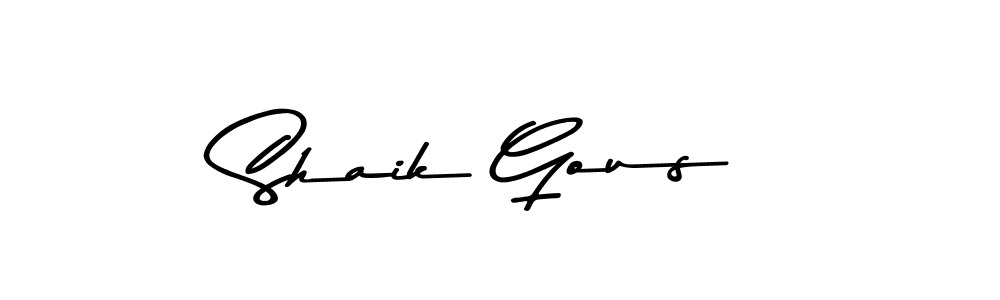 How to make Shaik Gous name signature. Use Asem Kandis PERSONAL USE style for creating short signs online. This is the latest handwritten sign. Shaik Gous signature style 9 images and pictures png