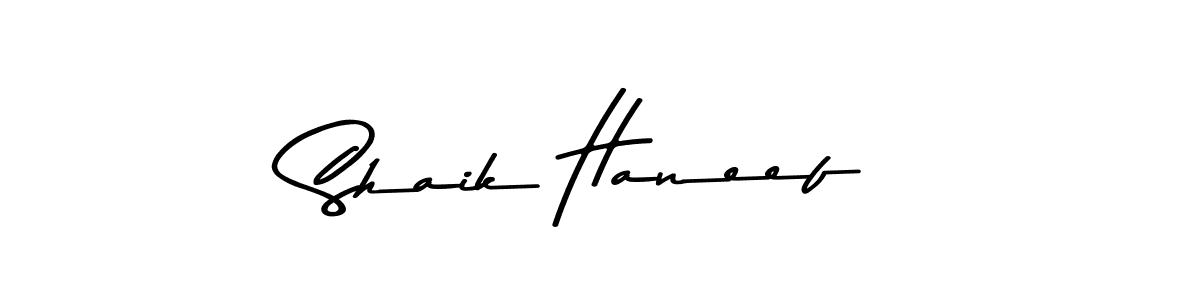 How to make Shaik Haneef name signature. Use Asem Kandis PERSONAL USE style for creating short signs online. This is the latest handwritten sign. Shaik Haneef signature style 9 images and pictures png