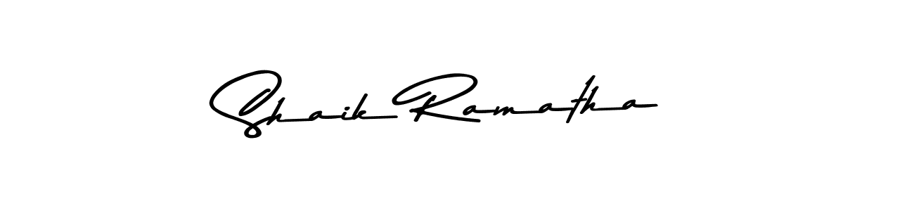 How to make Shaik Ramatha name signature. Use Asem Kandis PERSONAL USE style for creating short signs online. This is the latest handwritten sign. Shaik Ramatha signature style 9 images and pictures png