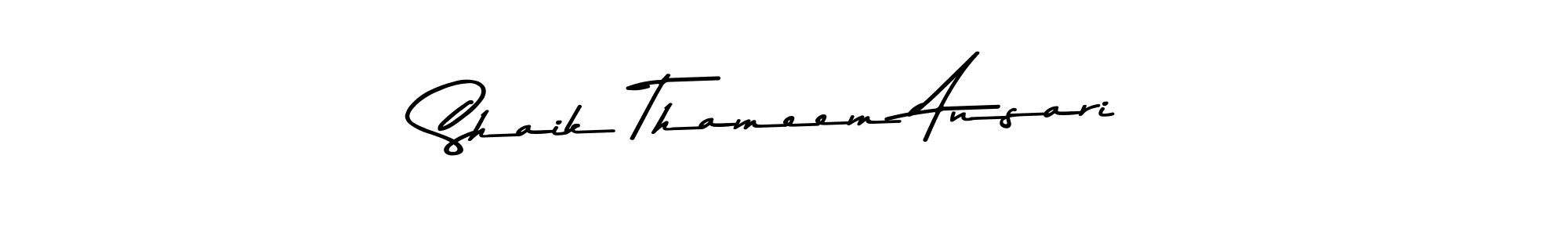 How to make Shaik Thameem Ansari name signature. Use Asem Kandis PERSONAL USE style for creating short signs online. This is the latest handwritten sign. Shaik Thameem Ansari signature style 9 images and pictures png