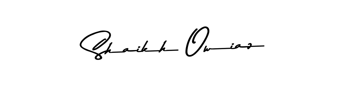 Also You can easily find your signature by using the search form. We will create Shaikh Owiaz name handwritten signature images for you free of cost using Asem Kandis PERSONAL USE sign style. Shaikh Owiaz signature style 9 images and pictures png