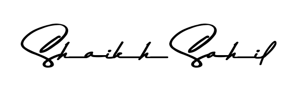 A stylish, flowing autograph style designed for name Shaikh Sahil using Asem Kandis PERSONAL USE typography. Perfect for digital creative projects. Shaikh Sahil signature style 9 images and pictures png