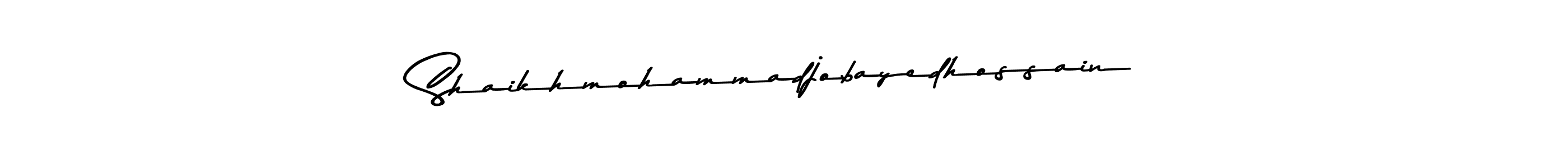 How to make Shaikhmohammadjobayedhossain name signature. Use Asem Kandis PERSONAL USE style for creating short signs online. This is the latest handwritten sign. Shaikhmohammadjobayedhossain signature style 9 images and pictures png