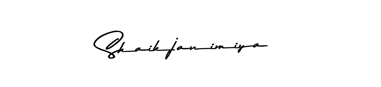 Create a beautiful signature design for name Shaikjanimiya. With this signature (Asem Kandis PERSONAL USE) fonts, you can make a handwritten signature for free. Shaikjanimiya signature style 9 images and pictures png