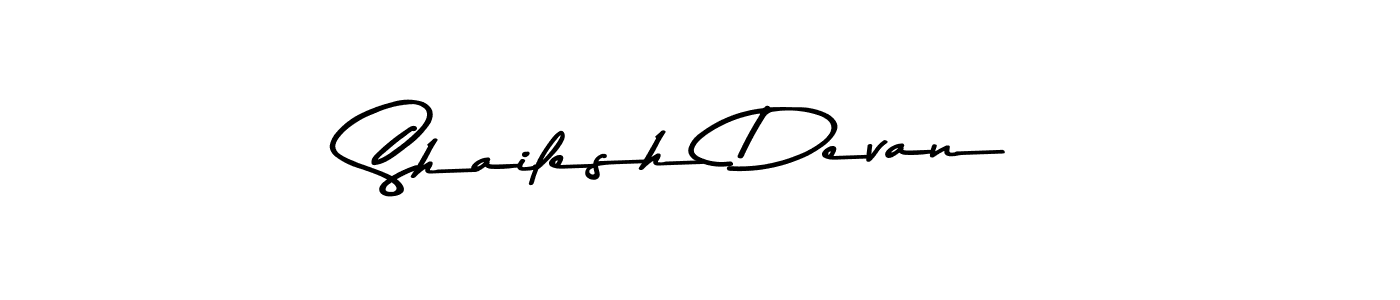 Create a beautiful signature design for name Shailesh Devan. With this signature (Asem Kandis PERSONAL USE) fonts, you can make a handwritten signature for free. Shailesh Devan signature style 9 images and pictures png