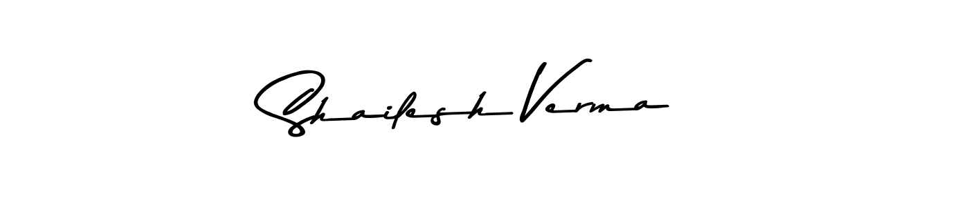 Create a beautiful signature design for name Shailesh Verma. With this signature (Asem Kandis PERSONAL USE) fonts, you can make a handwritten signature for free. Shailesh Verma signature style 9 images and pictures png