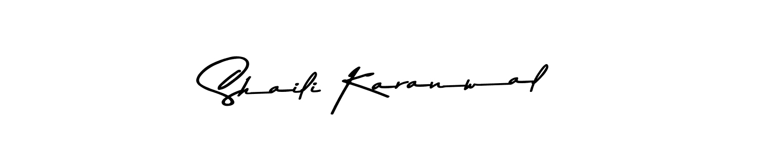 Design your own signature with our free online signature maker. With this signature software, you can create a handwritten (Asem Kandis PERSONAL USE) signature for name Shaili Karanwal. Shaili Karanwal signature style 9 images and pictures png