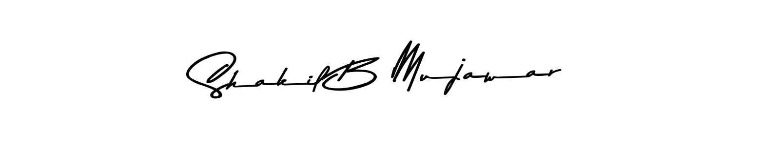 This is the best signature style for the Shakil B Mujawar name. Also you like these signature font (Asem Kandis PERSONAL USE). Mix name signature. Shakil B Mujawar signature style 9 images and pictures png