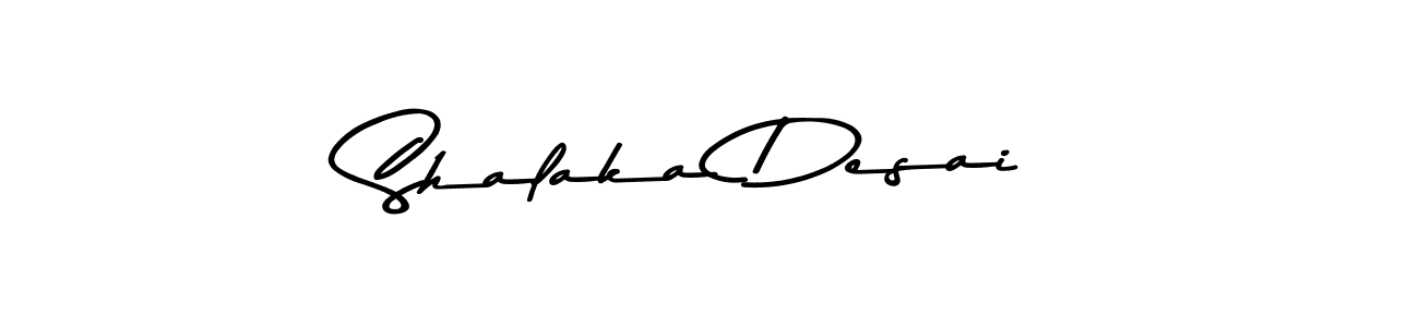 Create a beautiful signature design for name Shalaka Desai. With this signature (Asem Kandis PERSONAL USE) fonts, you can make a handwritten signature for free. Shalaka Desai signature style 9 images and pictures png