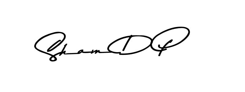 The best way (Asem Kandis PERSONAL USE) to make a short signature is to pick only two or three words in your name. The name Sham D P include a total of six letters. For converting this name. Sham D P signature style 9 images and pictures png