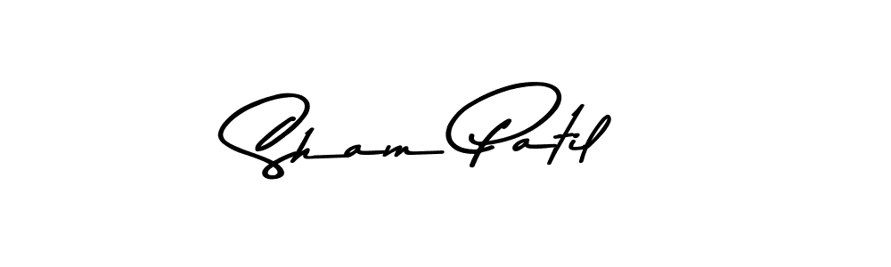 Create a beautiful signature design for name Sham Patil. With this signature (Asem Kandis PERSONAL USE) fonts, you can make a handwritten signature for free. Sham Patil signature style 9 images and pictures png