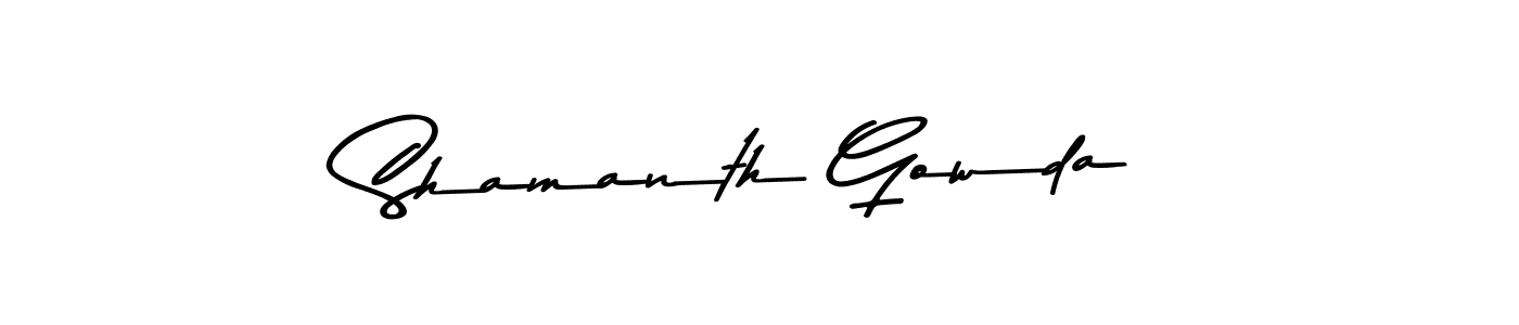 Use a signature maker to create a handwritten signature online. With this signature software, you can design (Asem Kandis PERSONAL USE) your own signature for name Shamanth Gowda. Shamanth Gowda signature style 9 images and pictures png