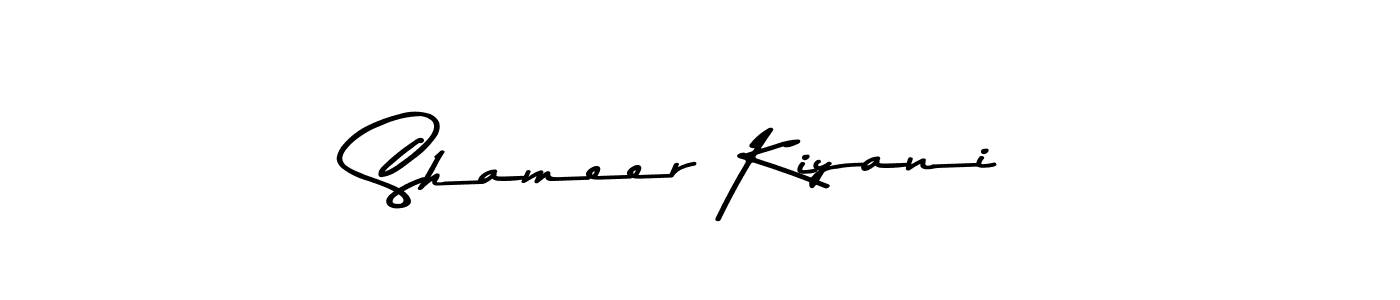 You should practise on your own different ways (Asem Kandis PERSONAL USE) to write your name (Shameer Kiyani) in signature. don't let someone else do it for you. Shameer Kiyani signature style 9 images and pictures png