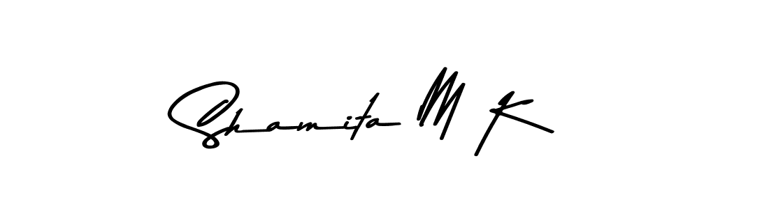 The best way (Asem Kandis PERSONAL USE) to make a short signature is to pick only two or three words in your name. The name Shamita M K include a total of six letters. For converting this name. Shamita M K signature style 9 images and pictures png